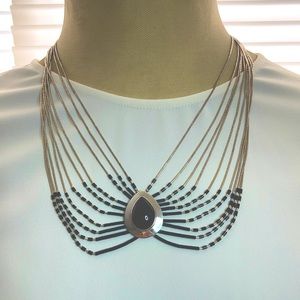 Sterling Silver and Onyx Necklace